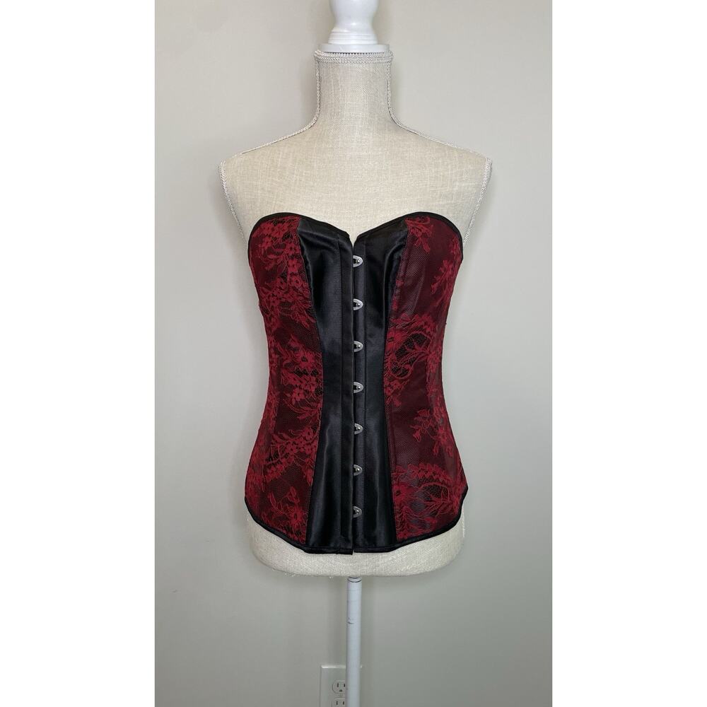 Adore Me Lace Corset Sexy Lingerie Whimsigoth Fairy Red Black Women's 0X 12-14